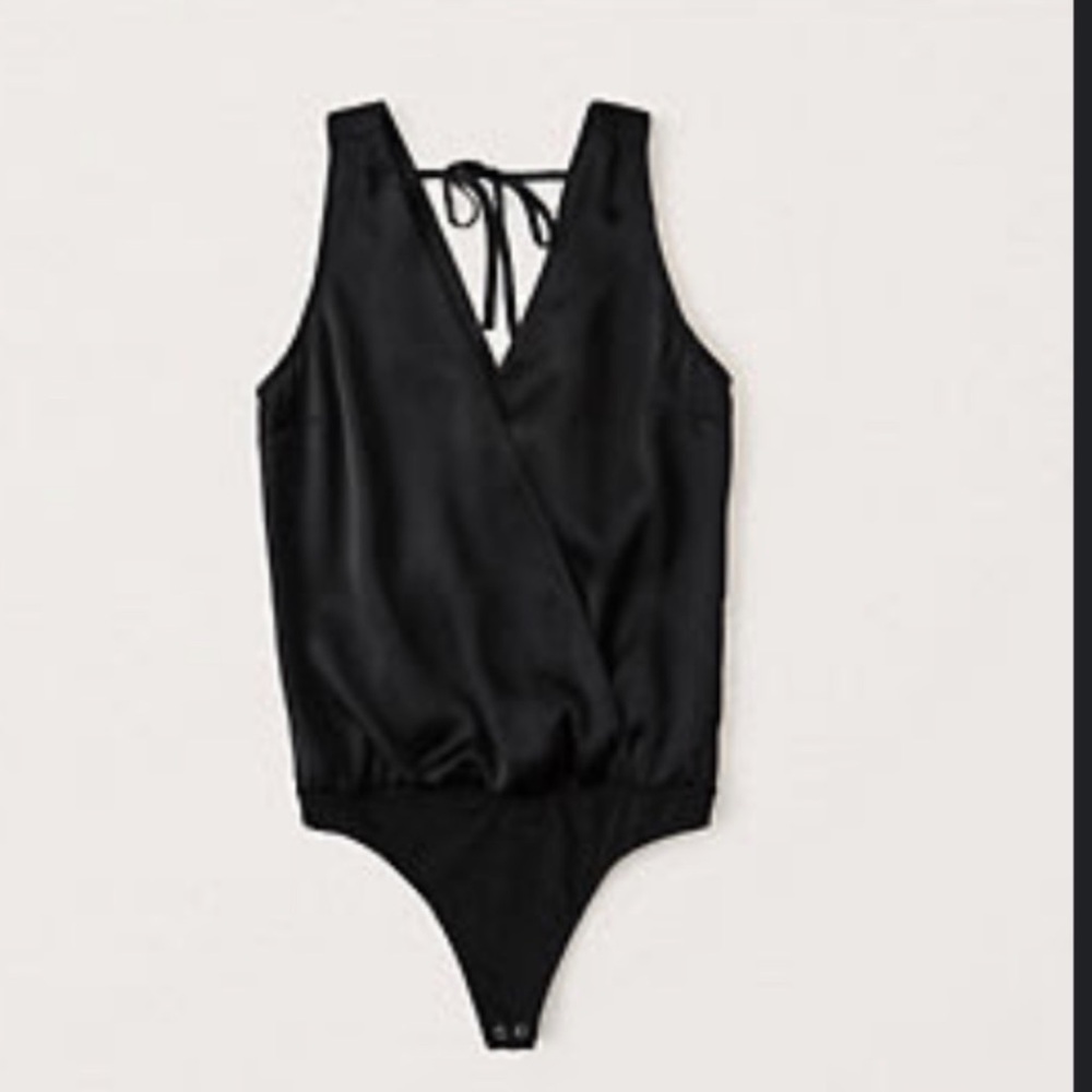 NWT Abercrombie Black Tie Back Bodysuit xs